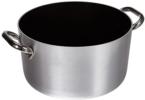 Pentole Agnelli ALSA104S28 Casseruola Alta con Maniglie, Alluminio, Argento, 28 cm