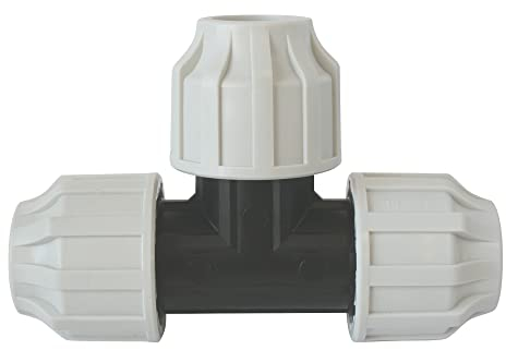 SOMATHERM FOR YOU, Raccord plastique Té égal pour tube PE Ø20 mm - Connexion rapide et facile - Résistant jusqu'à 16 bars - Température max 80°C - Norme ACS - Idéal irrigation et arrosage
