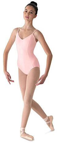 Mirella Microlux Damen Tanztrikot mit Prinzessinnennaht, V-Front, Rosa, Größe L