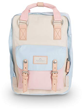 Doughnut MACAROON Rucksack Unisex 16L mit Laptopfach I Studenten-Rucksack funktionell & handgefertigt I ideal als Reise-Rucksack oder leichter City-Rucksack I Daypack (Cream x Iceberg x Sakura)