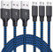 Lot de 3 câbles micro USB de 3 m de long en nylon tressé pour synchronisation et charge rapide, compatible avec Samsung Galaxy S7 S6 Edge, Kindle, smartphones Android, tablettes et plus encore