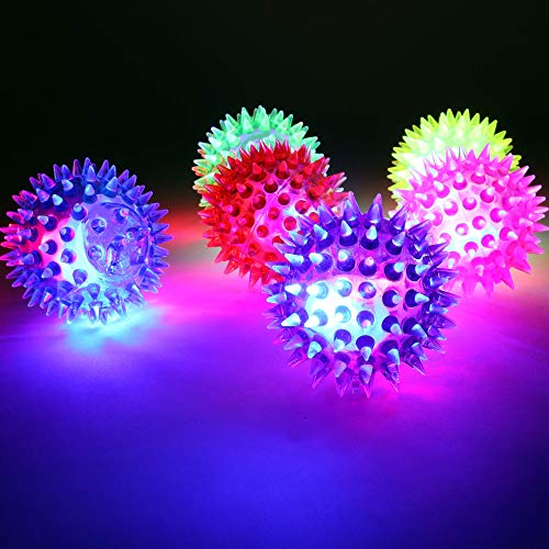 PhiLuMo 4X LED Flummi Stern/Ball mit Licht/Springball - beleuchtet - blau, grün, pink, rot
