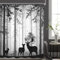 LIGHTINHOME Duschvorhang mit grauem Hirsch, 152 x 183 cm, rustikaler Wald, nebliger Elch, Wildtiere, Landhaus, Bauernhaus, Badezimmer, Heimdekoration, Stoff, wasserdicht, 12 Kunststoffhaken