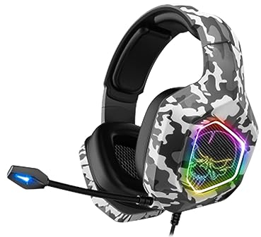 SPIRIT OF GAMER - Elite-H50 - Artic Gamer Audio Headset - Flexibles Mikrofon - Kunstlederkissen - SKULL LED RGB - 3,5-mm PS5 / XBOX X/PC / PS4 / XBOX ONE/Switch-Multiplattform