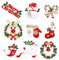 MELLIEX 9 Stück Weihnachten Broschen Pin Set Strass Weihnachtsbroschen Kristall Weihnachtsschmuck für Kleidung Geschenk Ornamente
