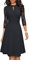 HOMEYEE Women's Elegant Hollow Out Lace Sleeve Swing Pleated Party Cocktail Dress A234 (XXL, Black