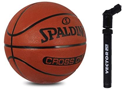 Spalding Crossover Offizieller Basketballball Senior Herren Ball Größe 6 + Luftpumpe