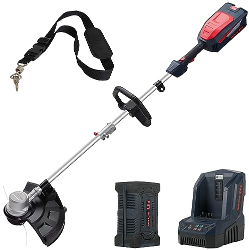 JonesHouseDeco Decespugliatore a Batteria al Litio da 84 V, Decespugliatore Elettrico, Tagliabordi con 1 Batteria da 2,5 Ah, Taglio Libero, Larghezza di Taglio 35 – 40 cm