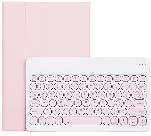 ZOMUN Funda para teclado Len-OVO Tab P11 (TB-J606F / TB-J606X) / Len-OVO Pad Plus 11 (TB-J607F), teclado inalámbrico Bluetooth y funda de piel sintética y teclas redondas