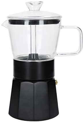 La Cafetière Verona Machine à expresso en verre, noir, 6 tasses, coffret cadeau