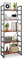 TREETALK 5 Tier Bookshelf, Standing Bookcase with 2 X-shape Frame,Adjustable Leg pads, Industrial Storage Rack for Office, Living Room (Rustic Brown)