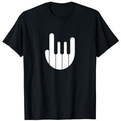 Rock Hand Klaviertastatur - Lustiger cooler Pianist Keyboarder T-Shirt