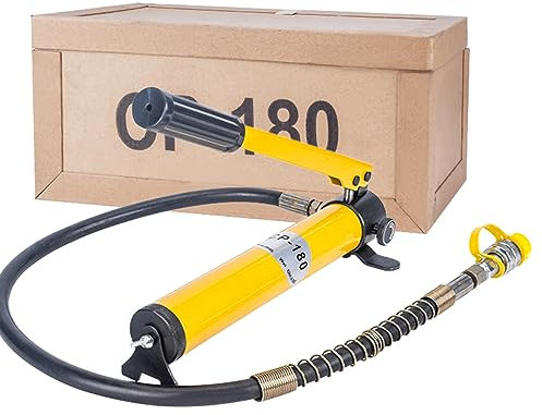 BASICM 8500Psi Manual Hydraulic Hand Pump With Pressure Guage, Portable Single Acting 400Cc Manual Hydraulic Tools For Separate Type Tools(Color:A)