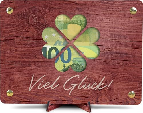 Kleeblatt Geburtstagskarte - XL Geldgeschenk aus Holz inkl. Ständer | Geldgeschenke Geburtstag, Geld Geschenk Geburtstag, Geldgeschenk Geburtstag, Geldgeschenke, Geburtstagskarte