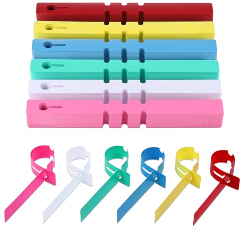 Yimomoyi 600Pcs Plastic Plant Tree Tags Coloured 21x2cm Adjustable Garden Hanging Tags Plant Markers Wrap Around, 6 Colours, Wrap Around Plant Hanging Tags