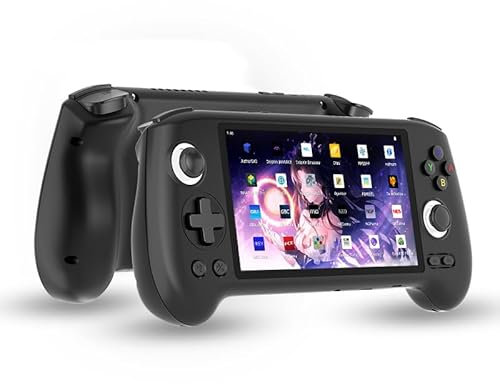 RG556 Retro Handheld Game Console Android 13 System Unisoc T820 5.48-inch AMOLED Screen Built-in 128G SD Card 4423 Games Support 1080p Display Port Output WiFi Video Games Player (RG556 Black)