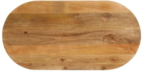 vidaXL Tischplatte, Holzplatte für Tisch Esstisch Couchtisch, Ersatztischplatte Massivholzplatte, 120x50x3,8cm Oval Massivholz Mango