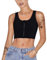 KUMAYES Damen Binder Trans Tomboy Transgender FTM Quadratischer Trans Binder Kragen mit Frontreißverschluss Kurzer Chest Binder BH Top für Damen(Schwarz-Reißverschlüsse, 2XL)