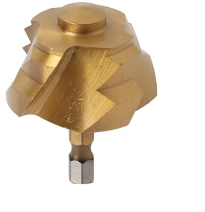 Emiif HSS Hexagonal Shank Drill Bit Water Pipe Expansion Punch Plumber Tool 1.5 Inch Pipe Compatible Gold 26.7-38.6mm Diameter Professional Grade