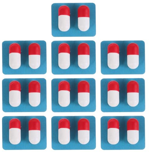JOINPAYA 10 Pièces Capsules Jouets pour Enfants Jeu Docteur Faux Accessoire De Médecine pour Jeu De Rôle Modèle De Simulation Médicale 3.50 X 2.60 X 1.00 Cm