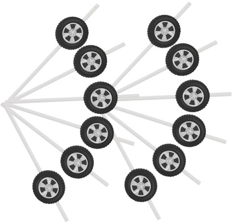 CIYODO 20pcs Tire Paper Straws for Parties Unique White Drinking Straws for Cocktails Juices Beverages Fun Party Decorations for Adults Single Use Practical