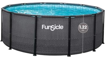 FUNSICLE Piscine Tubulaire Ronde Oasis - avec Épurateur - Échelle de Sécurité - Bâche de Protection - Tapis de Sol et Kit d'E