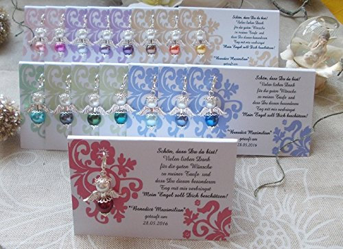 Tischkarte Engel Blumenranke Gastgeschenk Hochzeit Taufe Kommunion Konfirmation