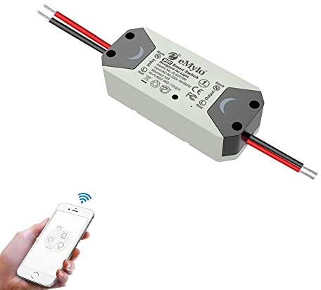 eMylo Interruttore intelligente WiFi Interruttore di illuminazione universale Smart Home fai da te Modulo relè wireless Telecomando Timer Controllo vocale con Alexa, Google Home Via Android IOS 1PC