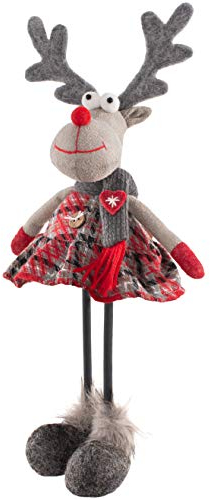 WeRChristmas Figurine de Renne Debout avec Pattes Souples, Multicolore, 30 cm