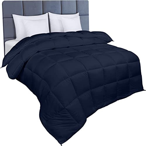 Utopia Bedding Edredón de Fibra 135 x 200 cm, Fibra Hueca siliconada, 940 gramo - (Azul Marino, Cama 80-135 x 200 cm)