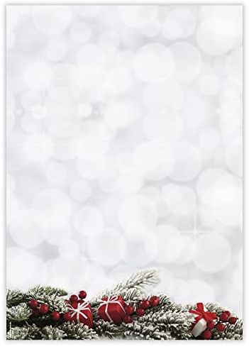 Briefpapier Weihnachtspäckchen | 100 Blatt | 90g/m² | DIN A4 | WB617 | Weihnachten | Motivpapier | Weihnachtsgrüße | weihnachtliches Briefpapier