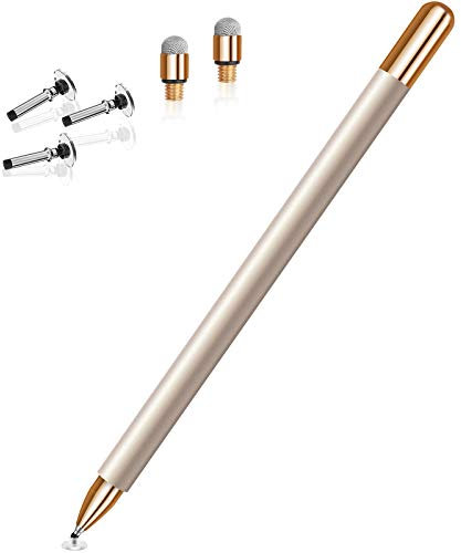 MEKO Stylus Pens for Touch Screens, iPad Stylus Pen, Magnetic Cap Capacitive Disc Tip Pencil, High Sensitivity & Fine Point Universal for/iPhone/iPad/Pro/mini/Air/Android/All Devices (Champagne Gold)