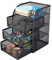 EasyPAG Mesh 3 Tier Small Drawer Storage Desk Tidy Desktop Organiser Office Supplies Holder,Black