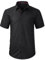 HISDERN Mens Short Sleeve Dress Shirts Formal Casual Regular Fit Shirt Button Down Business Office Black Shirts with Chest Pocket,2XL