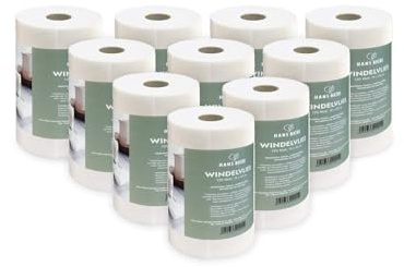 HANS NATUR Windelvlies, reißfeste Papiervlies Windeleinlage, 10 Rollen
