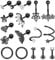 Kakonia 17Pcs Cartilage Earrings for Women Surgical Steel Tragus Helix Daith Rook Conch Piercing Jewelry 16G Earrings Black