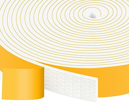 YIMIKI Joint Isolant Portes Fenêtres en Mousse autocollant, Joint Adhésif en Mousse Caoutchouc, Joint Calfeutrage Isolation Phonique,anti-collision,25mm (L) x 3mm (H),chaque 5m,2 rouleaux, total 10m