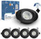 wowatt 5er 7W Einbaustrahler Schwarz 3 Stufe Dimmbar IP44 Bad Einbauspot Flach 230V Deckenspots 700LM Kaltweiß 6000K Ersetzt 70W Halogen Einbauleuchten Schwenkbar Rund 68mm LED Spots für Badezimmer