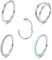 Diamday 5Stück Nasenringe Hoop für Frauen Männer Chirurgenstahl CZ Septum Clicker Nose Hoop Ohrring Segment Ringe Helix Tragus Körper Piercing Ringe Schmuck 18G 8MM