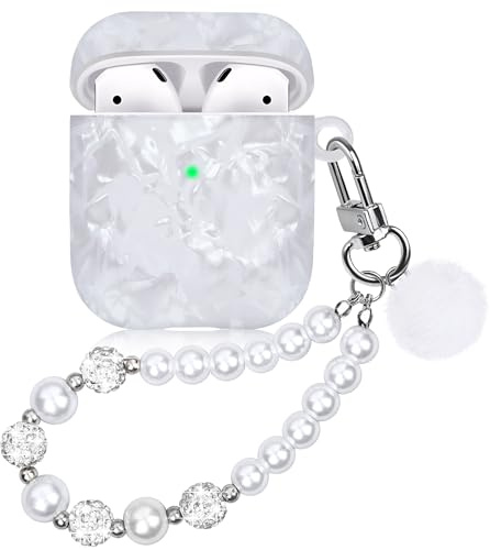 Kompatibel mit AirPods Hülle Airpods 2 hülle Apple Airpods 2 & 1 Schutzhülle für Mädchen Frau [LED an der Frontseite Sichtbar] Bling Diamant