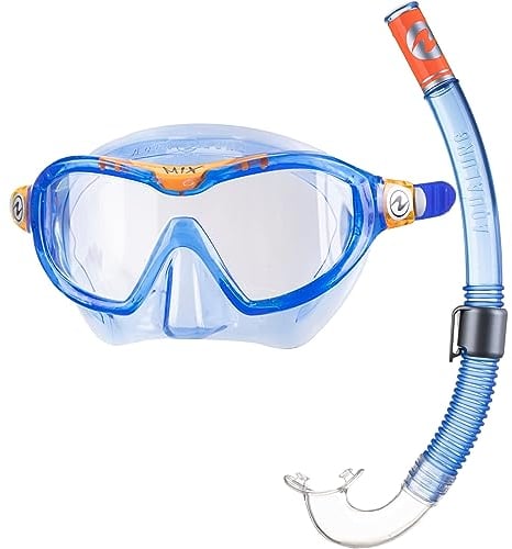 Aqualung Unisex Jugend Combo Mix Schnorchelset, blau-orange, S