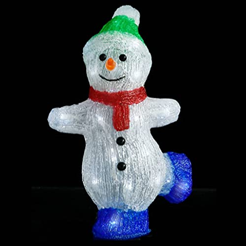 Bussandri Exclusive - LED-Weihnachtsfigur Schneemann Acryl Indoor und Outdoor 30 cm