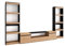 Skraut Home | Living room Set TV | Furniture Combo Living Room | 320x186x35cm | For TVs up to 80 | TV Stand Cabinet | Modern Style | Oak and Black
