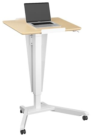 XTGDIEM Rednerpult-Podiumsständer, Stehpult, Tragbarer Vortragsständer, Höhenverstellbar Mit Rollen, Laptop-Schreibtisch, Neigbarer Desktop Mit Kantenanschlag for Kirche, Büro, Schule, Zuhause