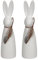 Posiwio 2tlg. Osterhase Weiss mit Federn H21cm Osterdeko modern