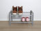 LM 390 Schuhregal aus Öko-Holz - pulverbeschichtetes Schuhregal platzsparend, 470 mm breite, ideal für Schrank, Flurmöbel & für kleine Räume, Schuhorganizer für Schrank & Schränke- Silber-holz