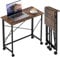 HOMCOM Small Folding Desk, 80 cm Foldable Computer Desk on Wheels for Small Space, Easy Assembly, Space Saving Writing Table for Home Office, Bedroom, Rustic Brown