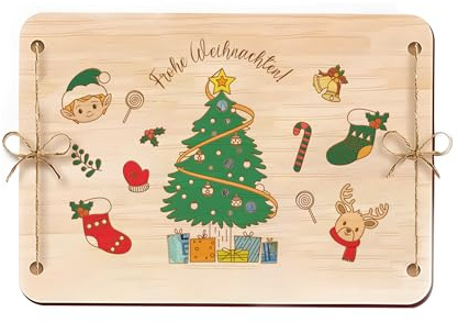 BIROYAL Geldgeschenk Weihnachten Verpackung aus Holz - Weihnachtskarte, Grußkarte für Geld Gutschein Verpackung - Geschenkideen zu Weihnachten - Geld Geschenke für Frau Mann Freund Familie