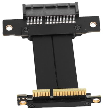 Asixxsix PCIe 4.0 X4 Riser-Kabel, 90-Grad-PCI-E 4X-Stecker-auf-Buchse-Verlängerungskabel, PCI-e-Extender-Adapter, 8-Gbit/s-Gen-4-GPU-Grafikkarten-Verlängerungskabel (10)