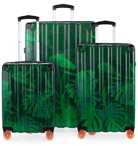 Hauptstadtkoffer Q-Damm Kofferset (54/68/78 cm) 260 L, Design Floral | ABS-Hartschale · TSA-Zahlenschloss · Erweiterbar · 4 Rollen · Austauschbare Ersatzteile · Gepäckset · S,M & L · Für Familien